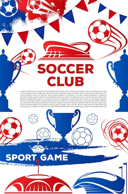 Vector soccer club football game poster