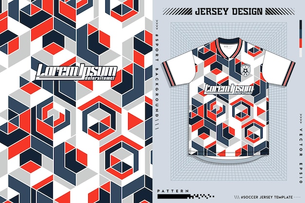 Vector soccer jersey design for sublimation