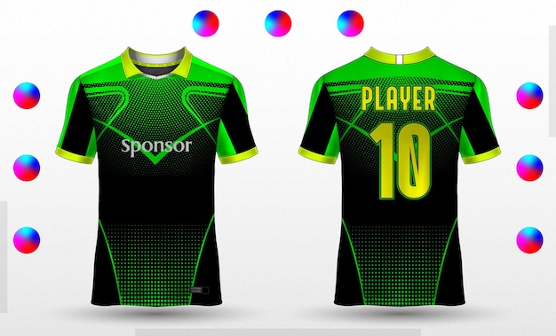 Premium Vector | Vector soccer jersey template sport t shirt design green