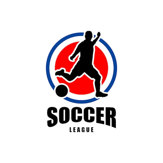 Logo della silhouette della lega di calcio vettoriale