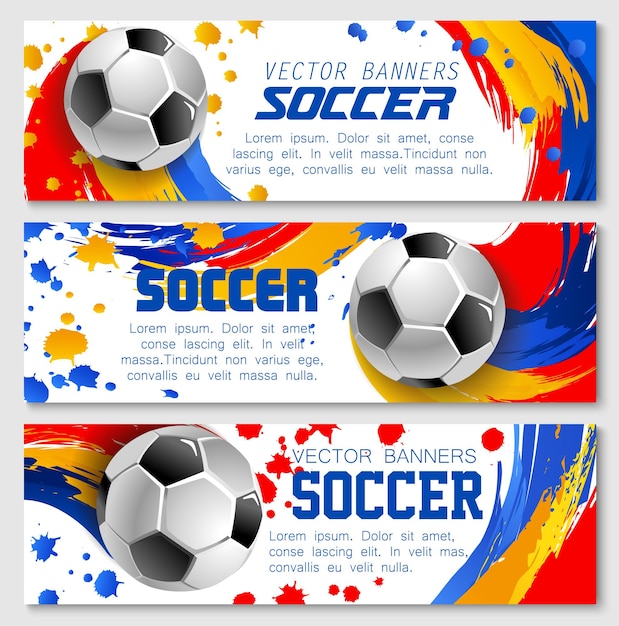 Vector vector soccer team football championship banners
