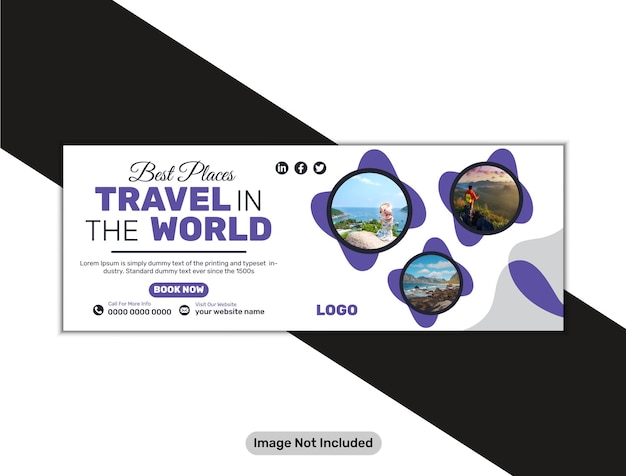 Vector vector social media banner design template for travel or personal use on facebook