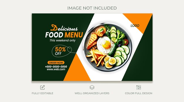 Vector vector social media cover food design template and layout