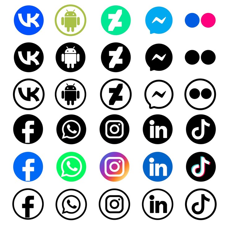 Vector vector social media icon set