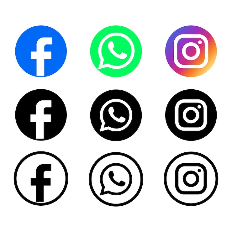 Vector vector social media icoon set