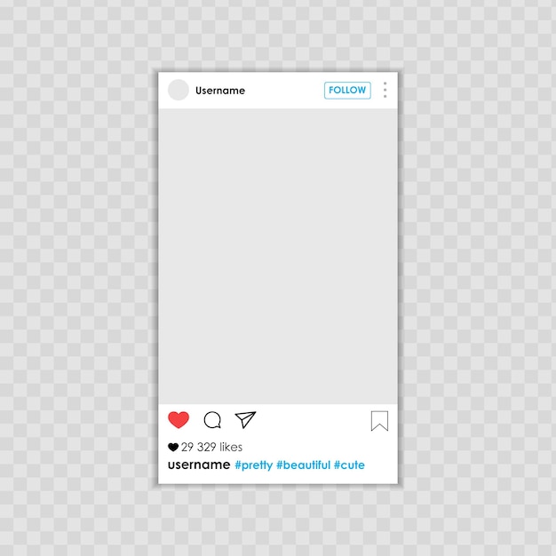 Вектор Шаблон поста в векторных социальных сетях instagram mockup