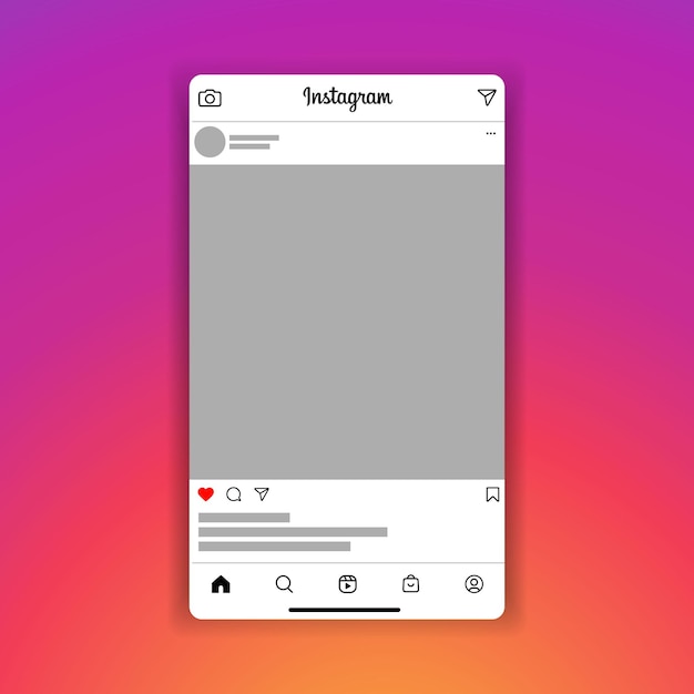 Шаблон поста в векторных социальных сетях Instagram Mockup