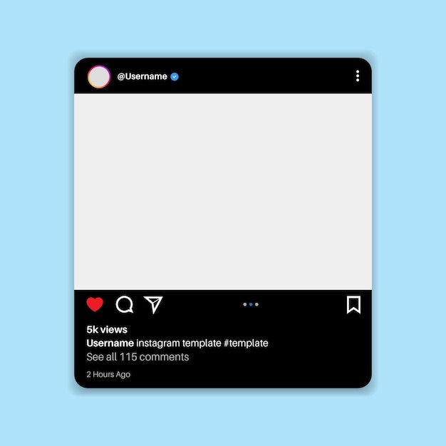 Шаблон поста в векторных социальных сетях Instagram Mockup