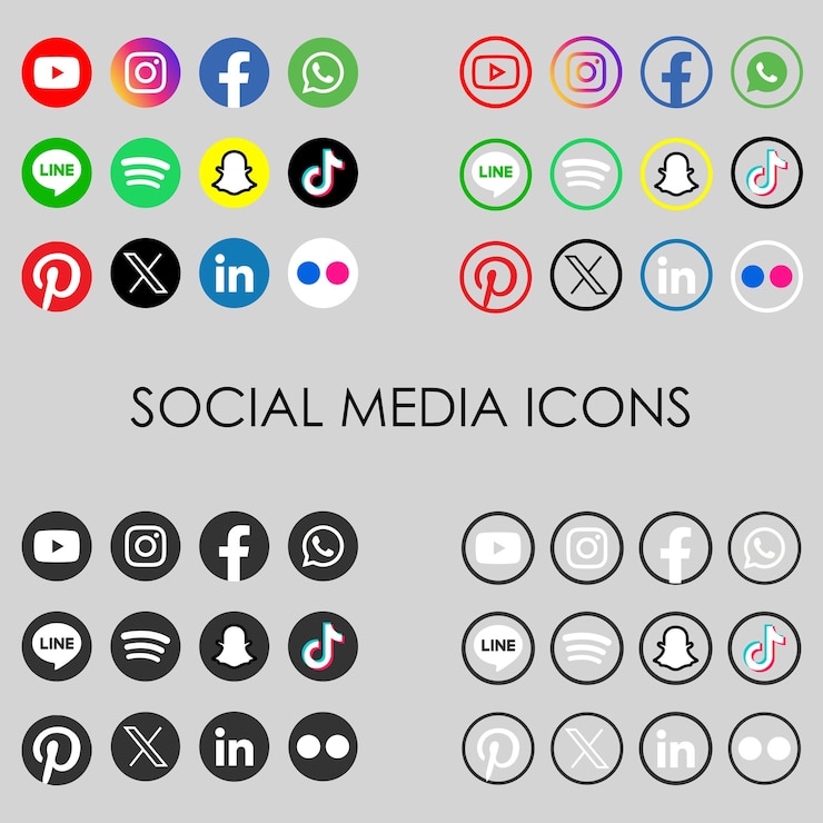 Vector vector social media logo collection new twitter logo x logo facebook instagram tiktok logos