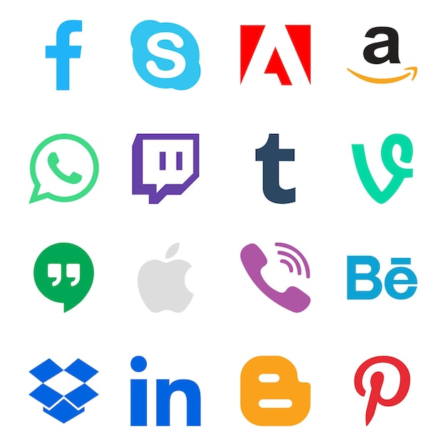 Vector social media logos