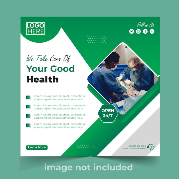 Vector social media medical instagram post template