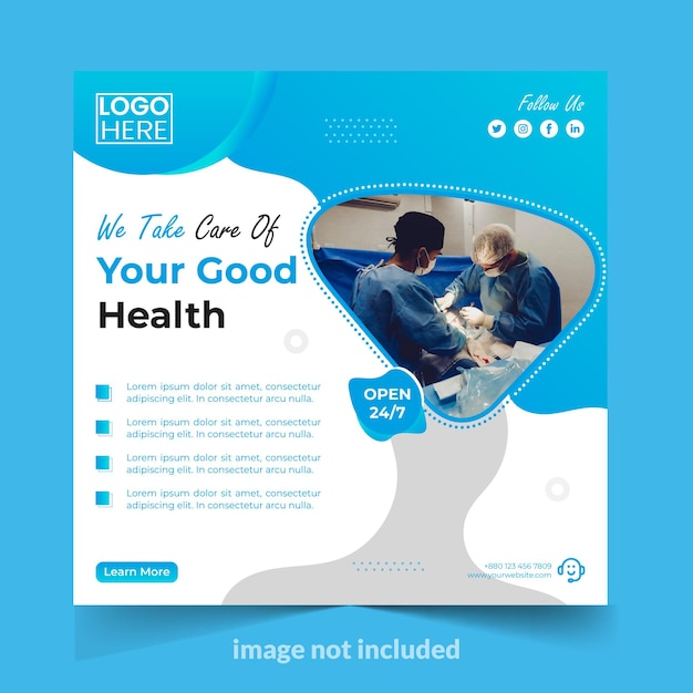 Vector social media medical instagram post template