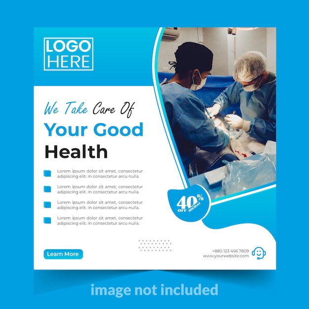 Vector social media medical instagram post template