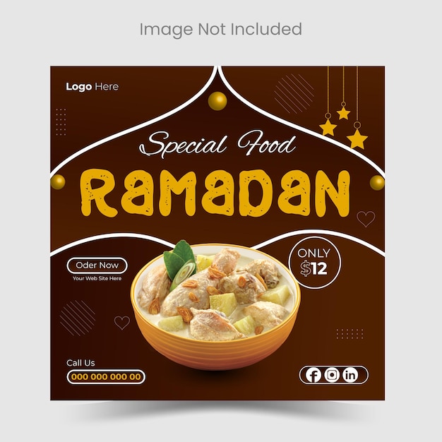 Vector social media post design Ramadan design post menu social media special