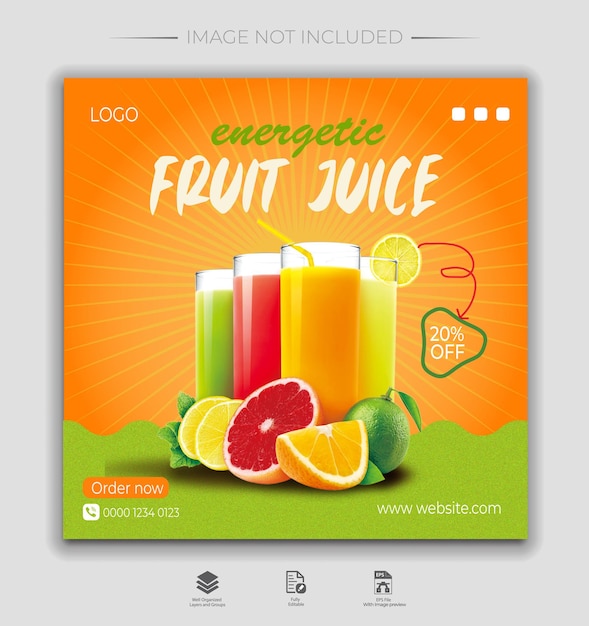 vector social media post food menu online branding design