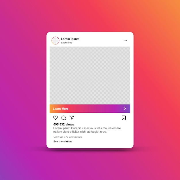 Vector sociale media Instagram Mockup postsjabloon