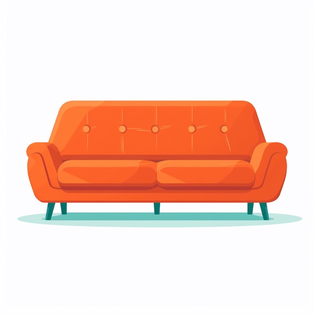 Vector sofa furniture seat home interior illustration modern room isolated couch design