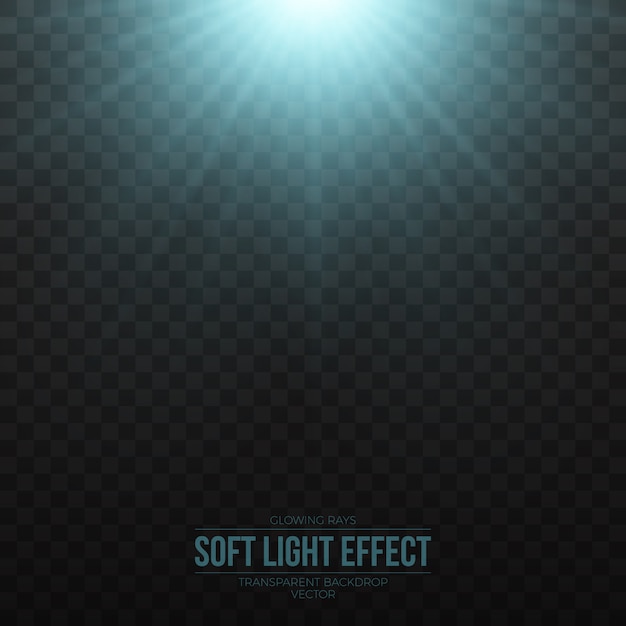 Vector soft blue light effect on transparent background