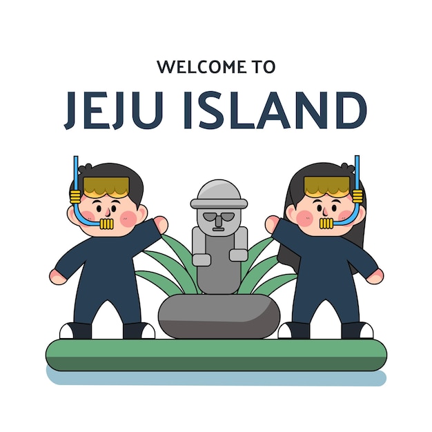 Vector south korean island jeju