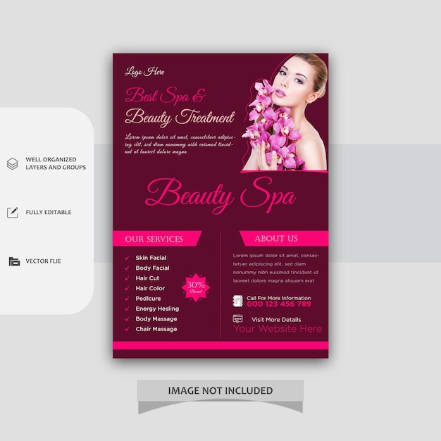 vector spa flyer template desingn