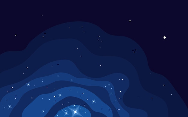 vector space background cute flat style template with stars in outer space