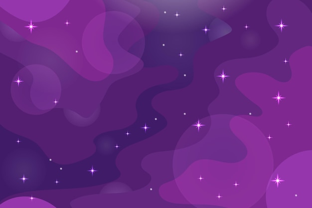 Vector space background Cute flat template with stars in outer space