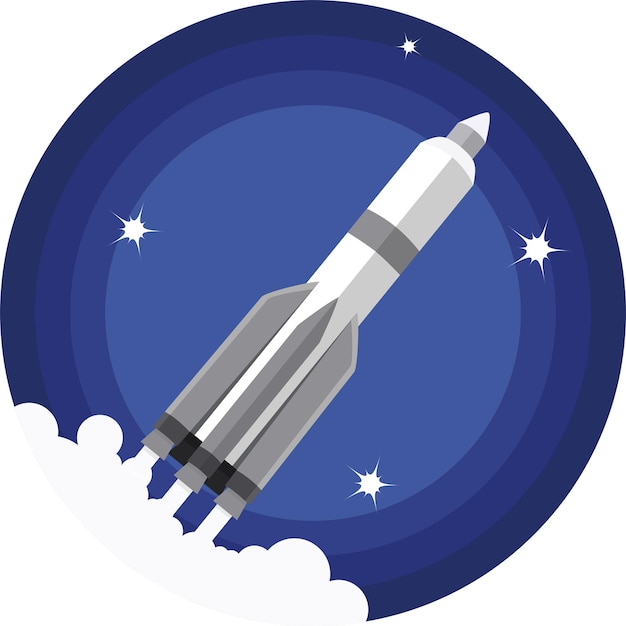 Vector space rocket illustration