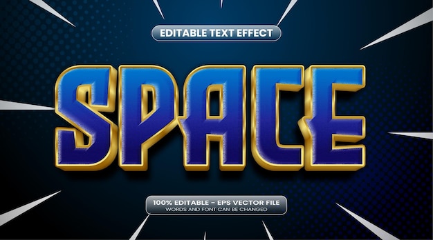 Vector space text effect editable text effect