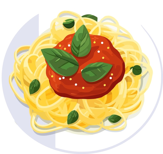 Vector vector spaghetti comfort food illustratie