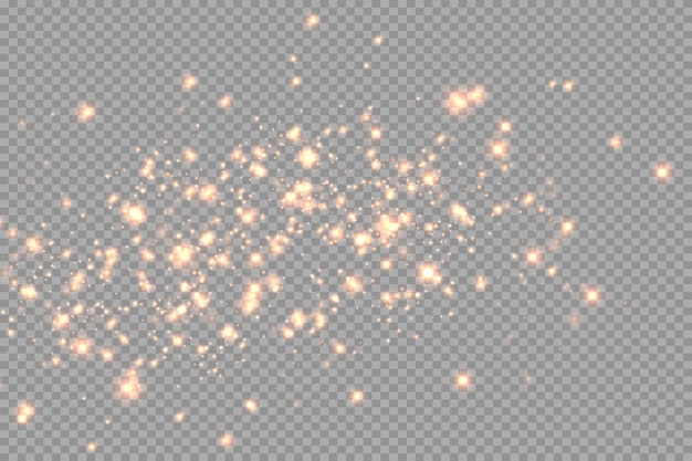 Vector vector sparkles on a transparent background. christmas light effect. sparkling magical dust particles.