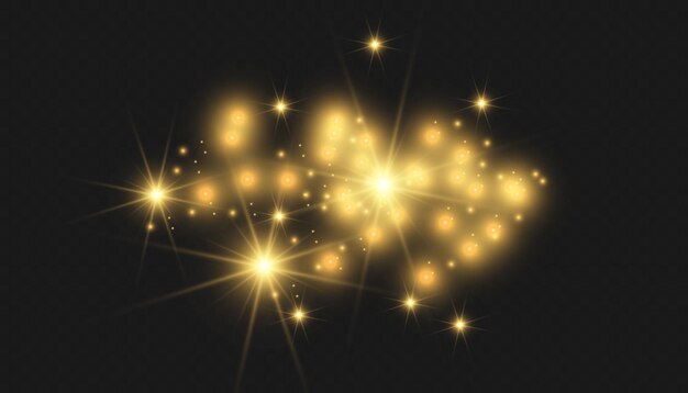 Vector sparkles on transparent background