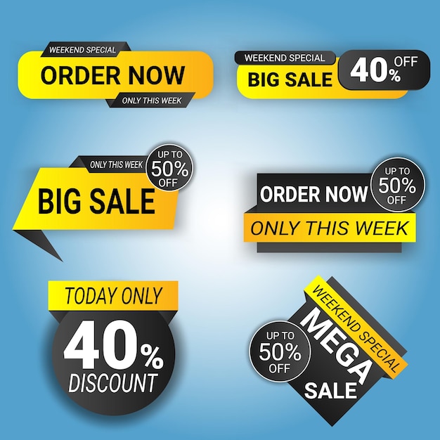 Vector special big sales mega sales special offer tag collection