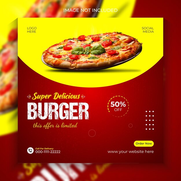 Vector special delicious food menu restaurant social media banner post ads template