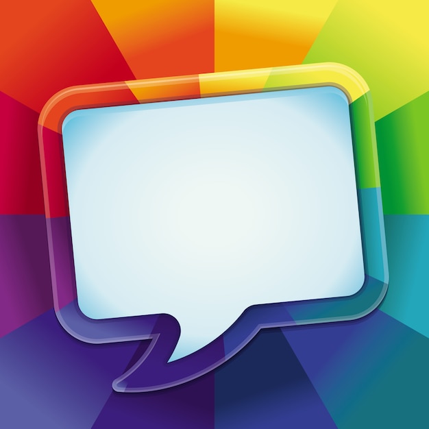 Vector speech bubble in rainbow colors with copyspace