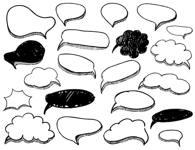 Vector speech bubbles background set.