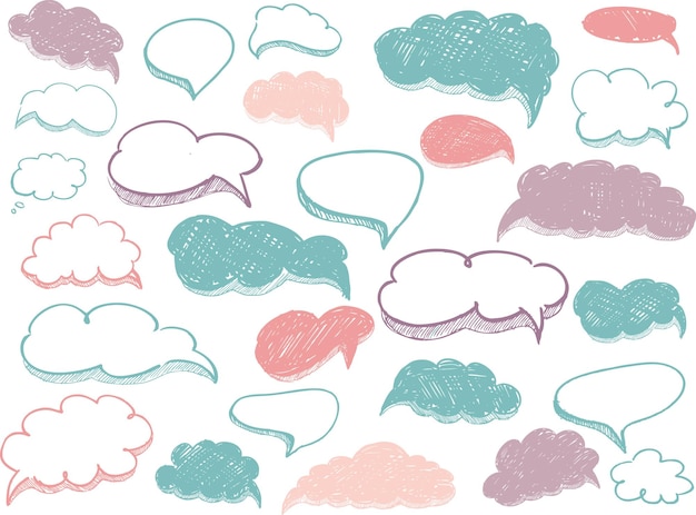 Vector speech bubbles background set.