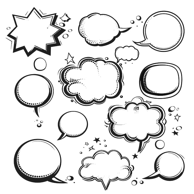 Vector vector speech comic bubble collection isolated in the background