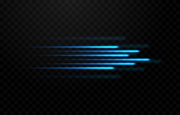 Vector speed light lines png. light paths on an isolated transparent background. blue lines, speed.