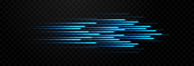 Vector vector speed light lines png. light paths on an isolated transparent background. blue lines, speed.