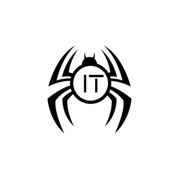 Векторная иллюстрация дизайна логотипа Vector spider it
