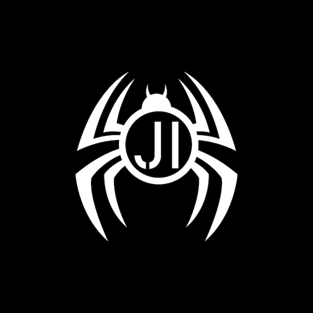 Vettore vector spider ji logo design illustrazione vettoriale