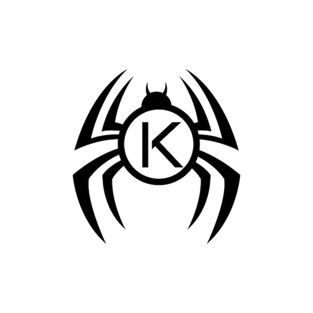 Vector spider k logo design vector illustration