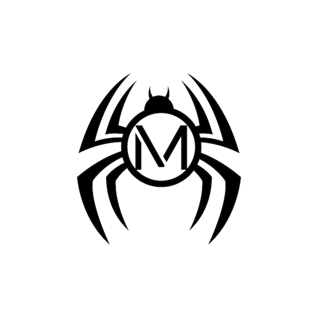 Vector spider m logo design vector illustration