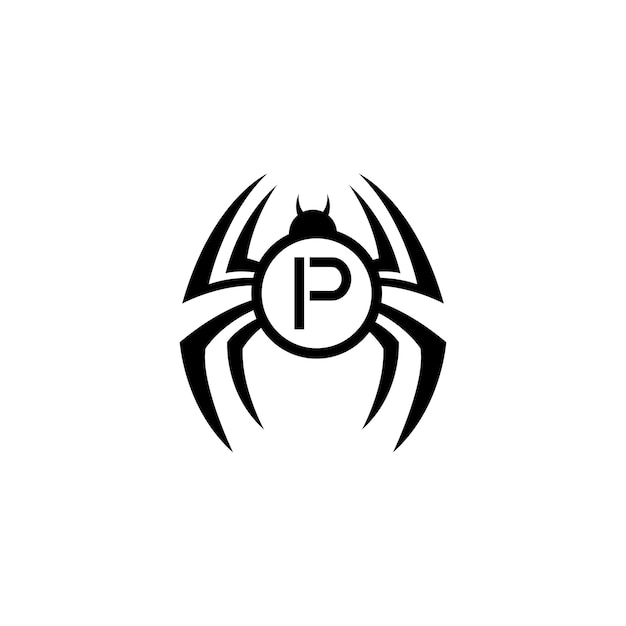 Vector vector spider p logo design vector illustration