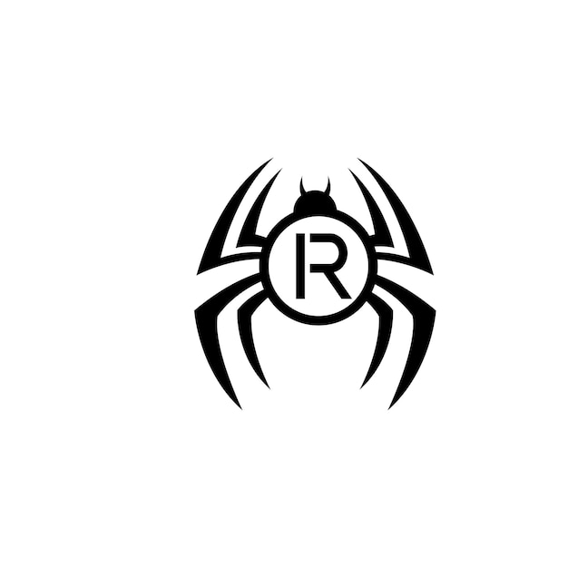 Vector vector spider r logo design vector illustration