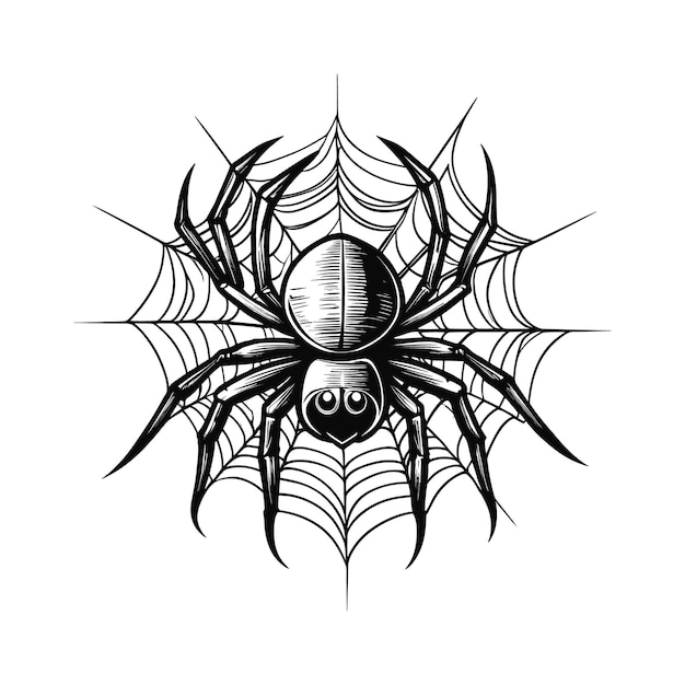 Vector spider sketch hand drawn vector illustration wild insects