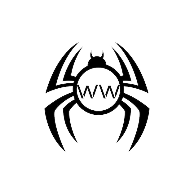 Vector spider ww logo ontwerp vector illustratie