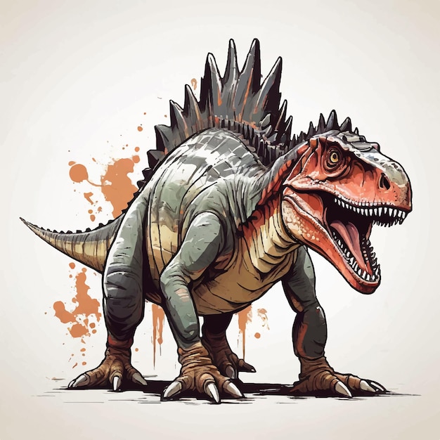 Vector spinosaurus dinosauro su sfondo bianco illustrazione