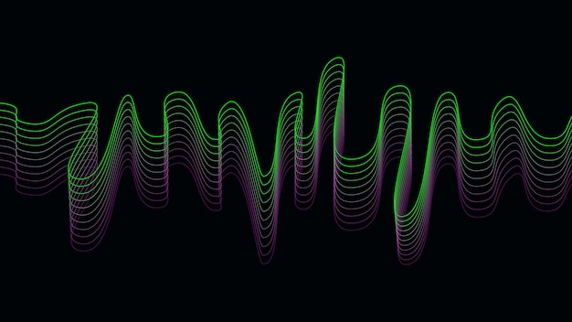 Vector spiral with sound wave Abstract motion lines Technology illustration rhythm dynamic music wave Futuristic background