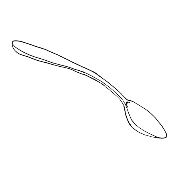 Vector spoon isolated on white background hand drawn illustration clip art